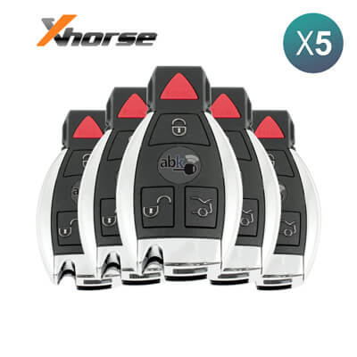 Xhorse VVDI Mercedes Benz Smart Key 4Buttons 315MHz - 433MHz Adjustable 5Pcs Bundle -