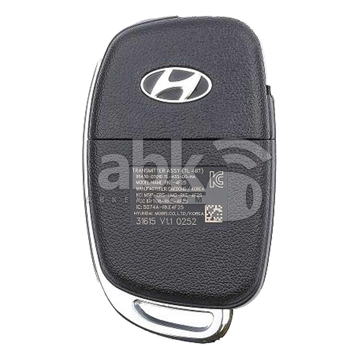 Genuine Hyundai Tucson 2015+ Flip Remote 4Buttons 95430-D3010 433MHz TQ8-RKE-4F25 - ABK-4727 -