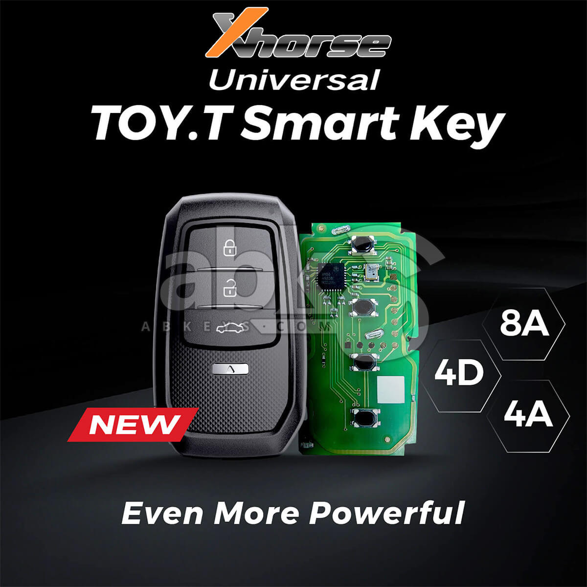 Xhorse Toyota XM38 Smart Key 4Buttons Support 4D 8A 4A All in One With Key Shell XSTO01EN   ABK 5010