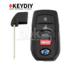 KeyDiy TB01-4 Toyota Universal Smart Key 4Buttons With 8A Transponder - ABK-5092-TB01-4 - ABKEYS.COM
