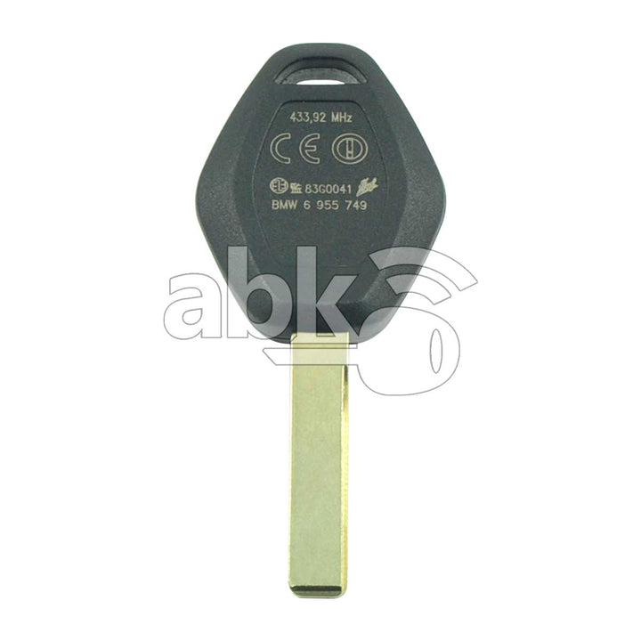 Genuine Bmw X5 3 Series 1998+ Key Head Remote 3Buttons 433MHz LX8FZV HU92 - ABK-701 - ABKEYS.COM