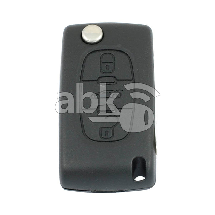 Peugeot 207 307 308 2005+ FSK Flip Remote 3Buttons 433MHz CE0536 - ABK-858 - ABKEYS.COM