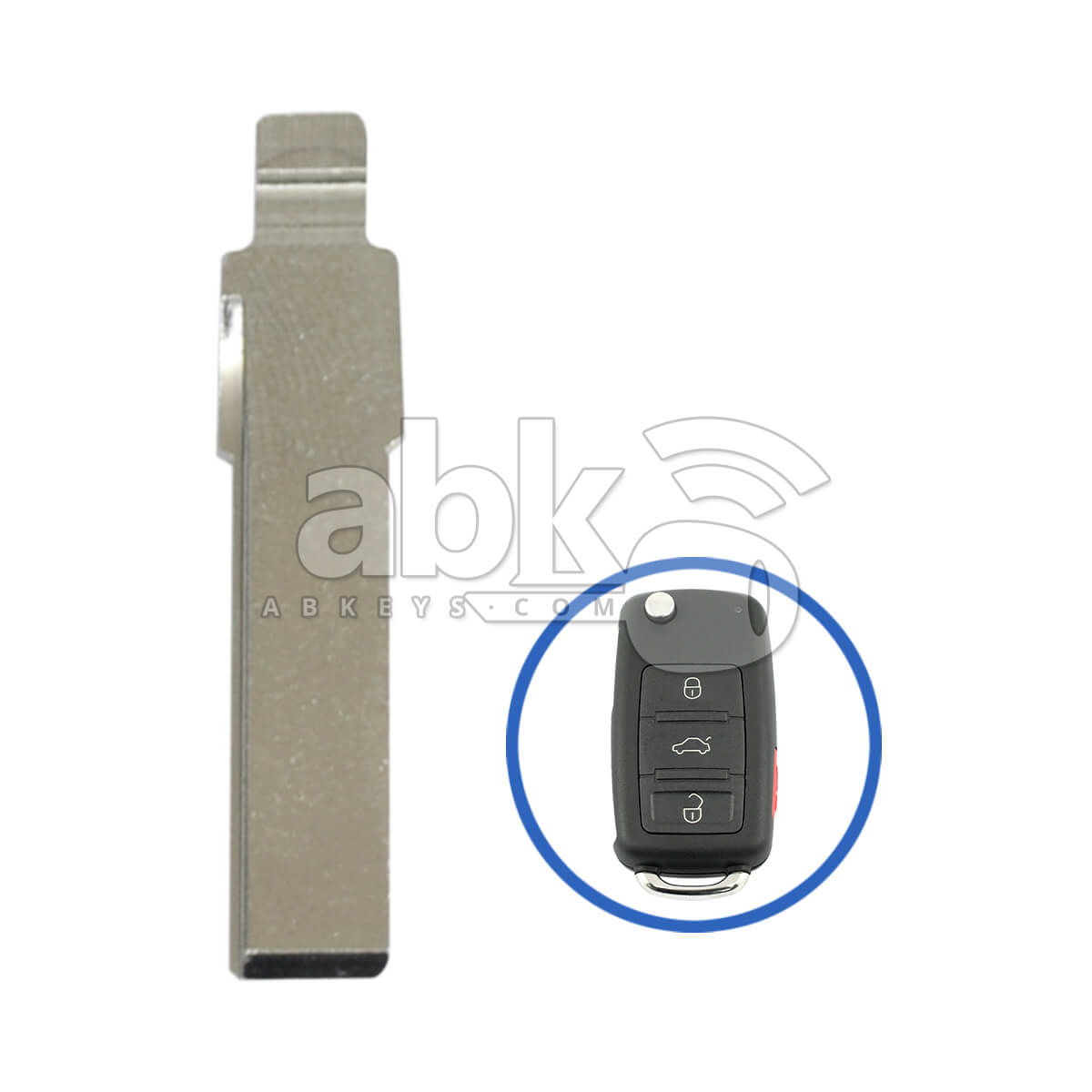 Volkswagen Flip Remote Short Key Blade HU66   ABK 877   ABKEYS