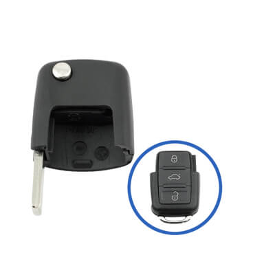 Lâmina de Llave Remota Volkswagen Cuadrada 1998+ Plegable 48 MEGAMOS, HU66