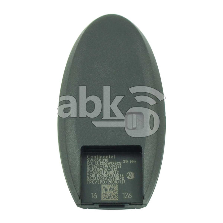 Genuine Nissan GTR 2009+ Smart Key 4Buttons 285E3-JF80A 285E3-JF87A 315MHz KR55WK49622 - ABK-969 -