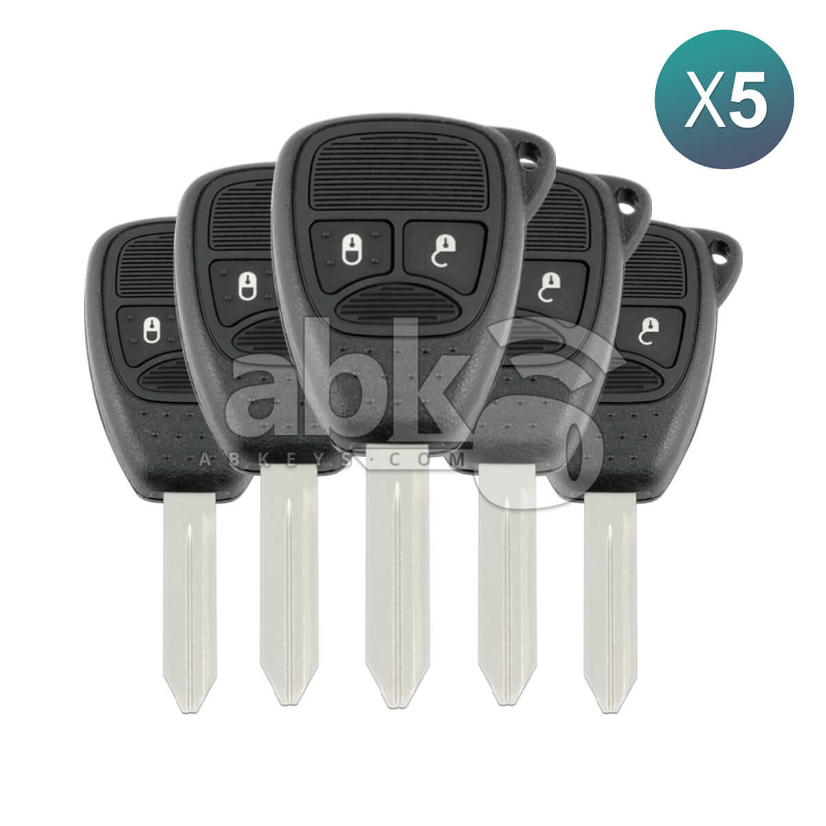 Jeep Chrysler Dodge Key Head Remote 2Buttons 433MHz CY22 5Pcs Bundle - ABK-993-OFF5 - ABKEYS.COM